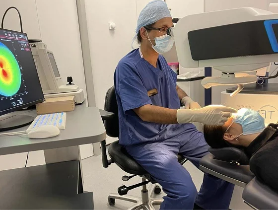 Intraocular Lenses IOL What Are They. Doctor in Clinic working on a patient